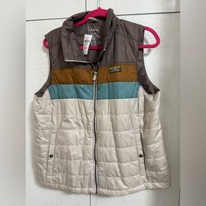 L.L. Bean Women's Puffer Vest with Pink Accent